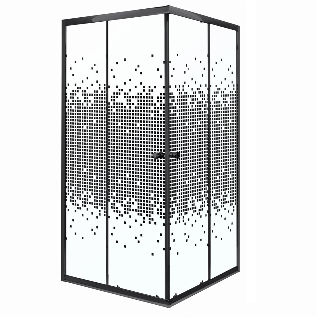 KERRA Sprchový kout Černý Pixel SQ 80 (bez vaničky) 5907548118301