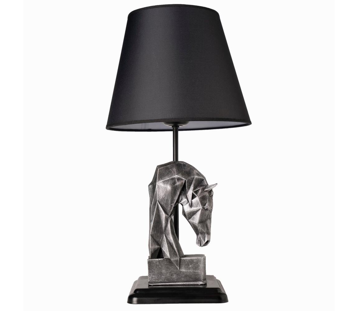 Stolní lampa 1xE27/40W/230V černá/stříbrná