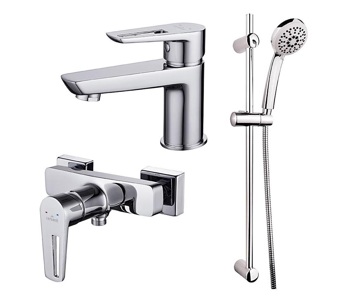 Cersanit Cersanit S952-004-Sprchová sada s baterií +umyvadlová baterie MILLE lesklý chrom