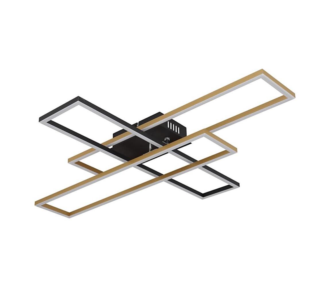 Globo Globo 67208-40G -LED Stropní svítidlo DAKARI 40W/230V 3000K 60x80 cm černá/zlatá