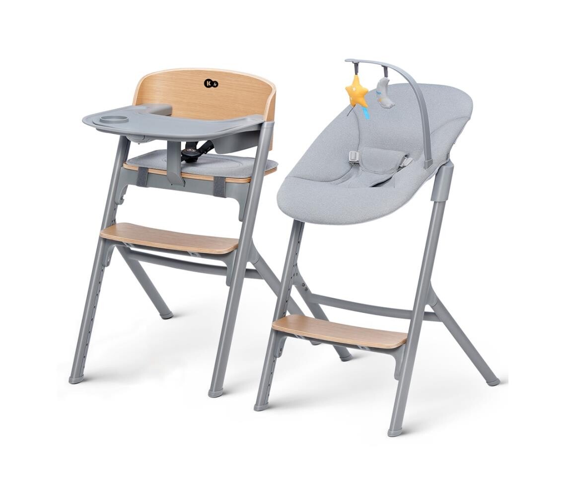 Kinderkraft KINDERKRAFT SELECT- Dětská jídelní židle 3v1 LIVY Premium dub + lehátko CALMEE