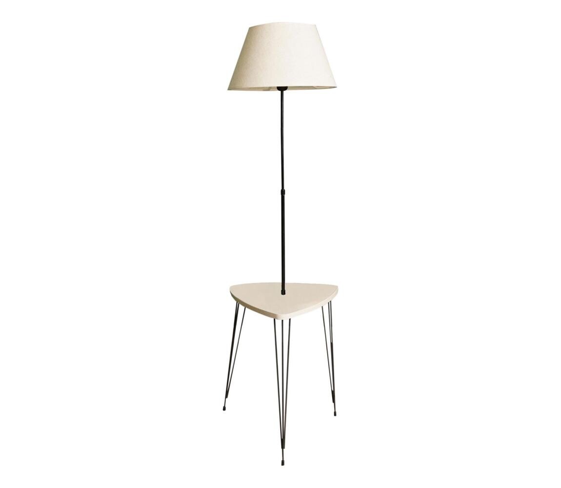 Stojací lampa se stolkem 1xE27/40W/230V černá/krémová