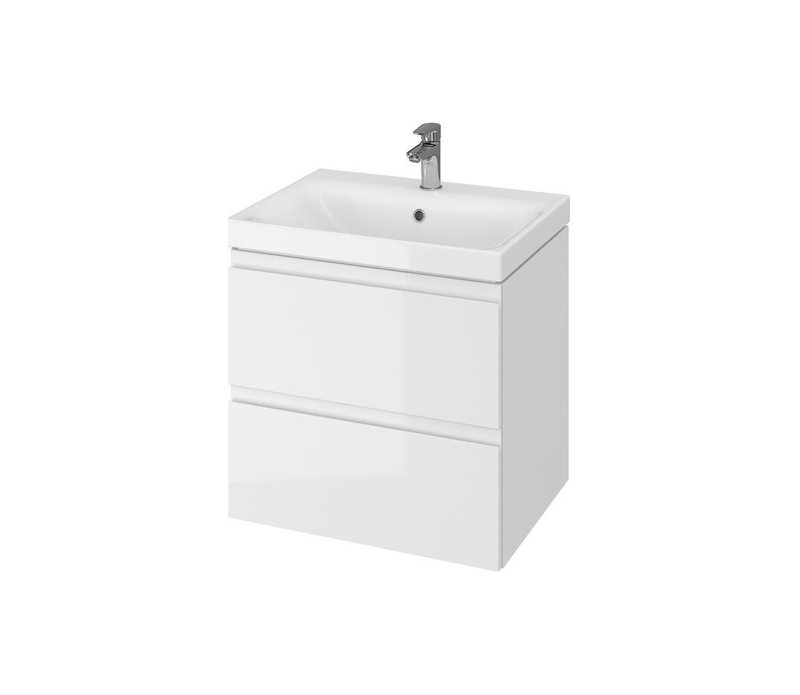 Cersanit Cersanit S801-223-DSM -Závěsná koupelnová skříňka s umyvadlem MEDDIE lesklá bílá