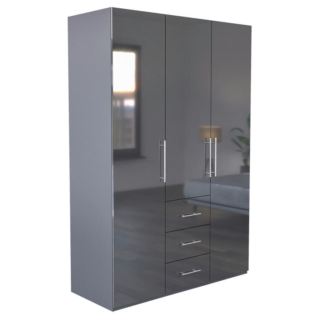 Carryhome ŠATNÍ SKŘÍŇ, antracitová, vysoce lesklá antracitová, 147/219/59 cm