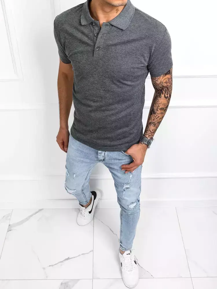 Pánské polo tričko tmavě šedé Dstreet