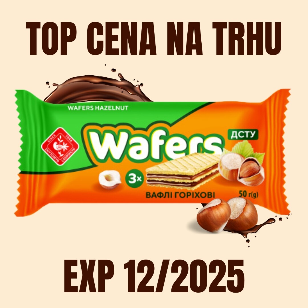 ZHYTOMYR Oplatky s lískooříškovou náplní 50 g EXP 12/2025