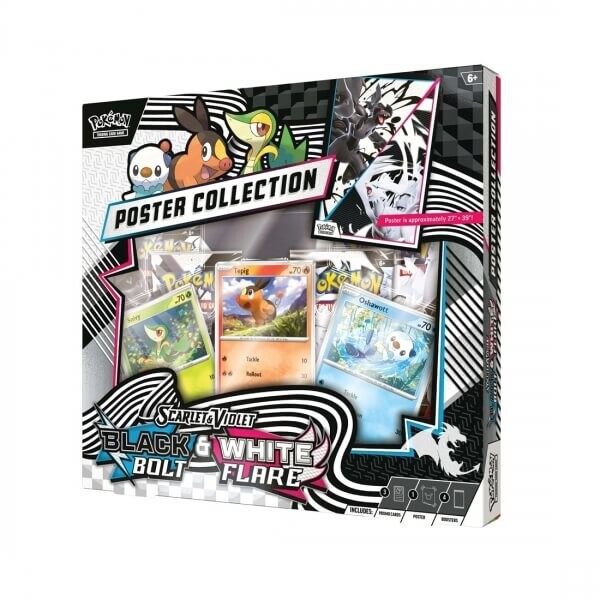 Pokémon Black Bolt and White Flare Unova Poster Collection (plakát, 4x booster, 3x promo karta)