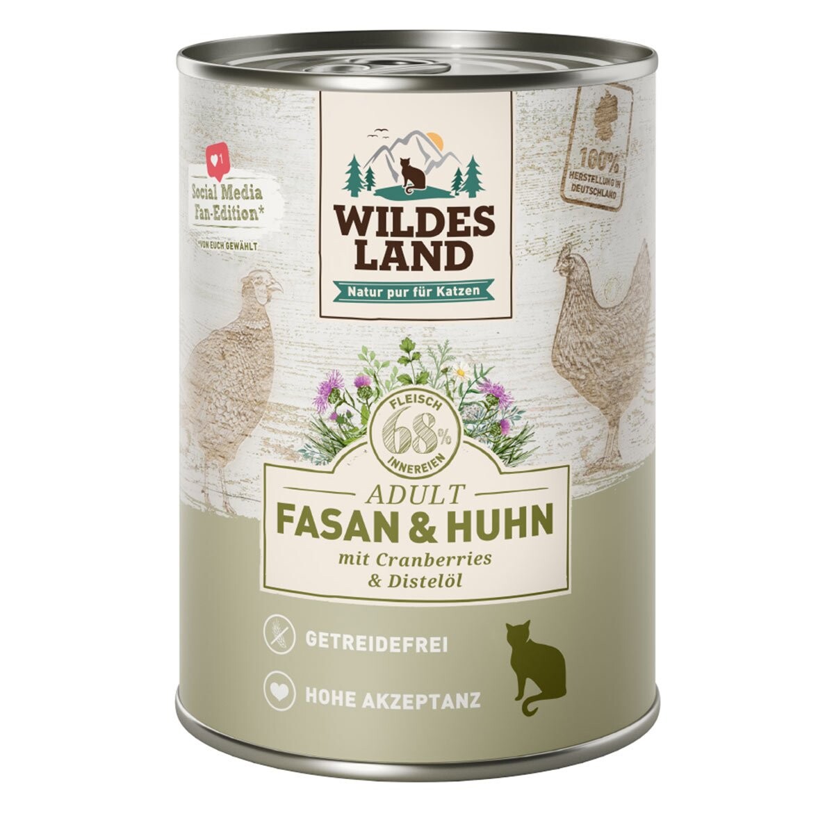 Wildes Land bažant a kuře s brusinkami 6x400 g
