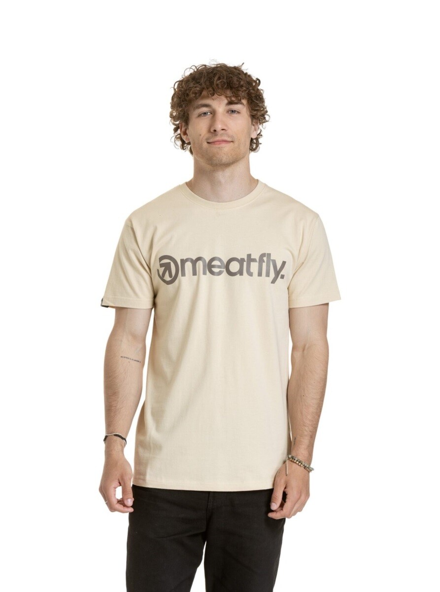 Pánské tričko meatfly mf logo béžová s