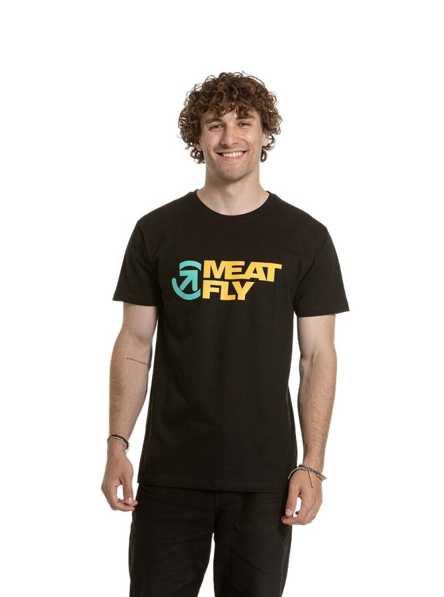 Pánské tričko meatfly revital černá/žlutá xs