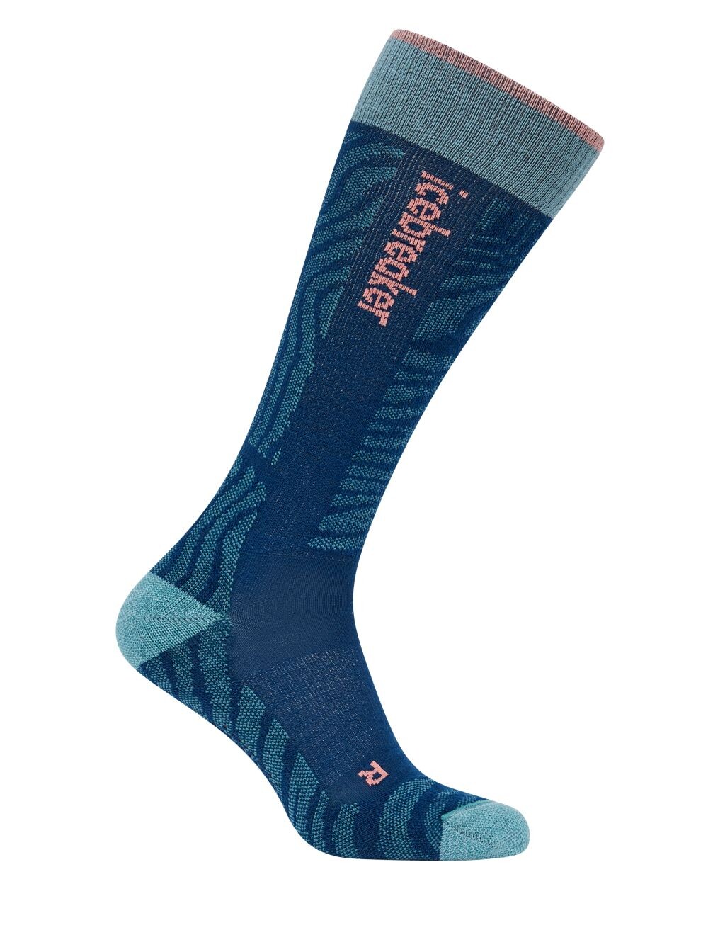 ICEBREAKER Wmns Ski+ Light OTC Mountain Contour, Atlantis/Hydro/Acid Pink velikost: L