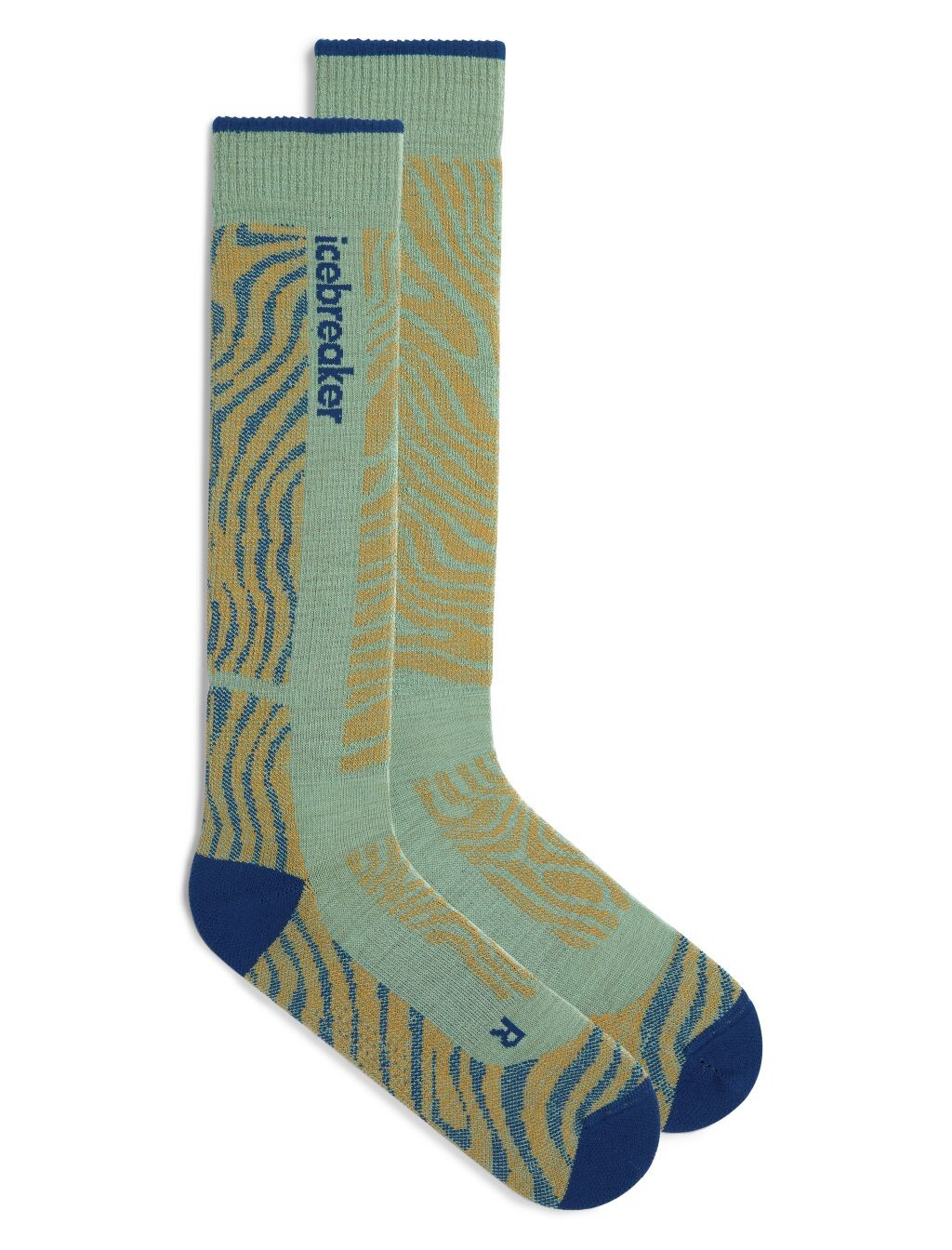 ICEBREAKER Mens Ski+ Medium OTC Mountain Contour, Seaglass/Atlantis/Trail (vzorek) velikost: M