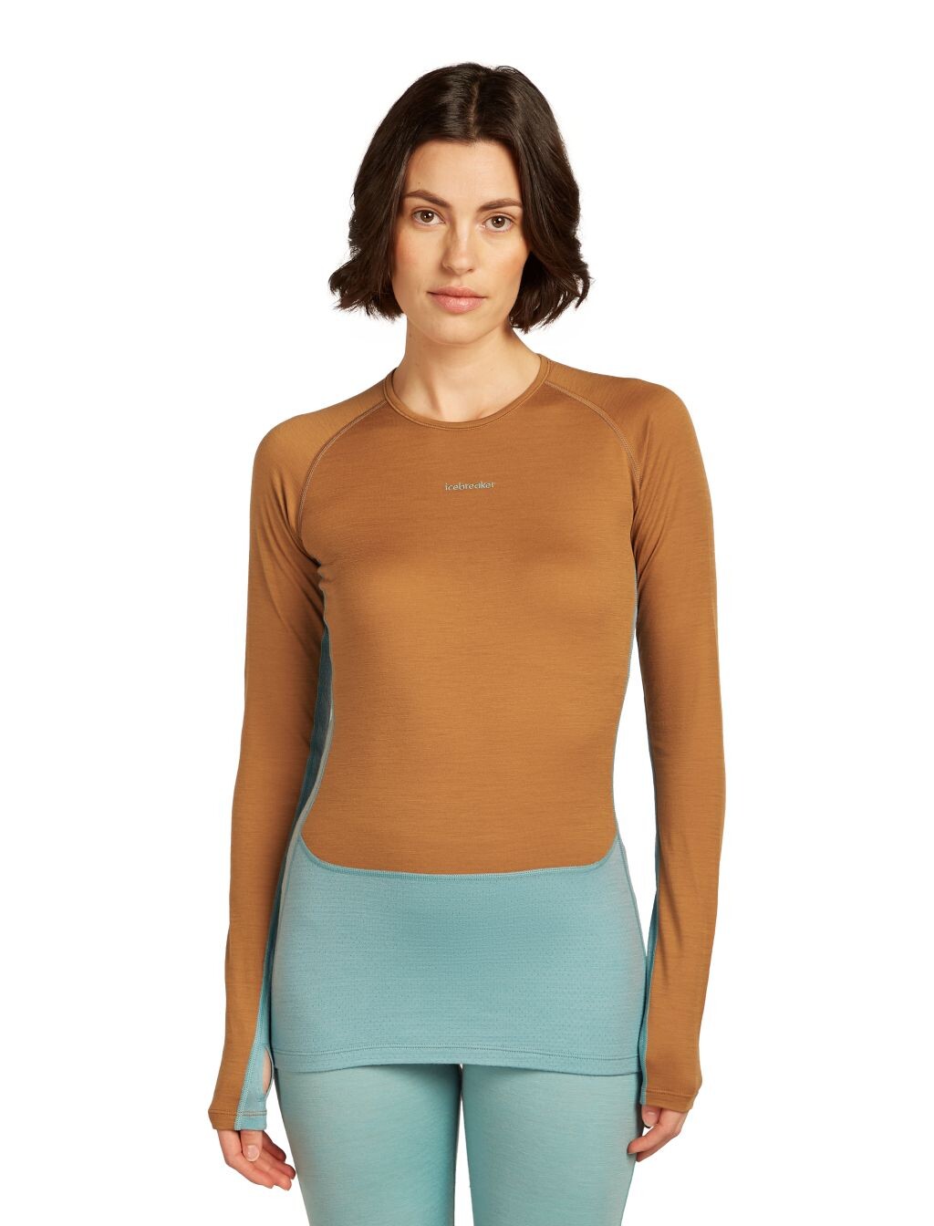 ICEBREAKER Wmns 200 ZoneKnit LS Crewe, Hydro/Trail/Cb (vzorek) velikost: S