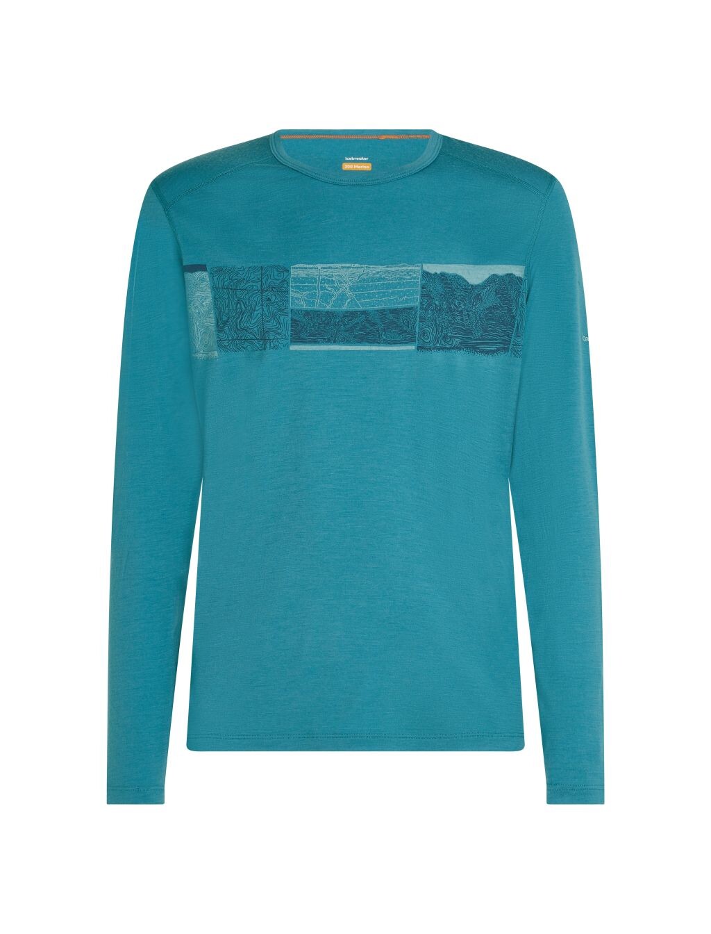ICEBREAKER Mens 200 Oasis LS Crewe Elevation Lin, Topaz (vzorek) velikost: M