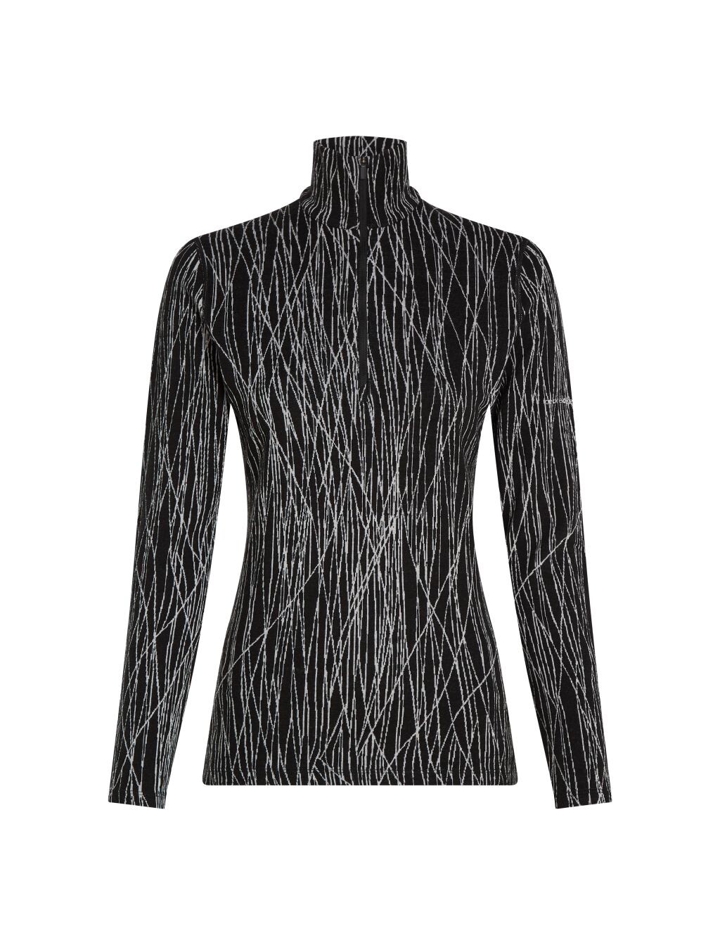 ICEBREAKER Wmns 260 Vertex LS Half Zip Delta AOP, Black/Snow/J (vzorek) velikost: S