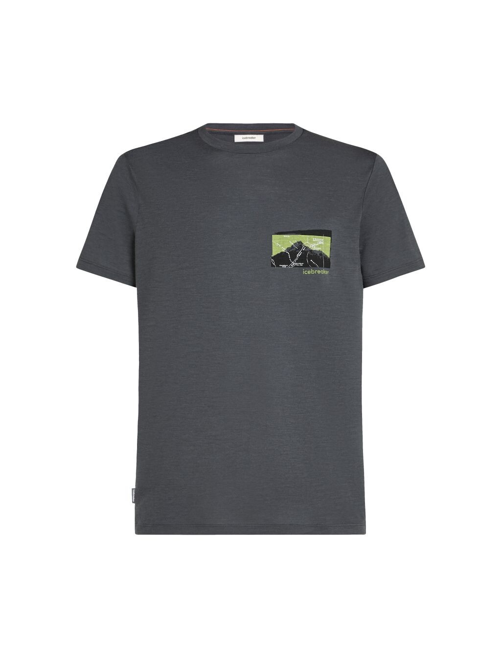 ICEBREAKER Mens 150 Tech Lite SS Tee Infographic, Obsidian (vzorek) velikost: M
