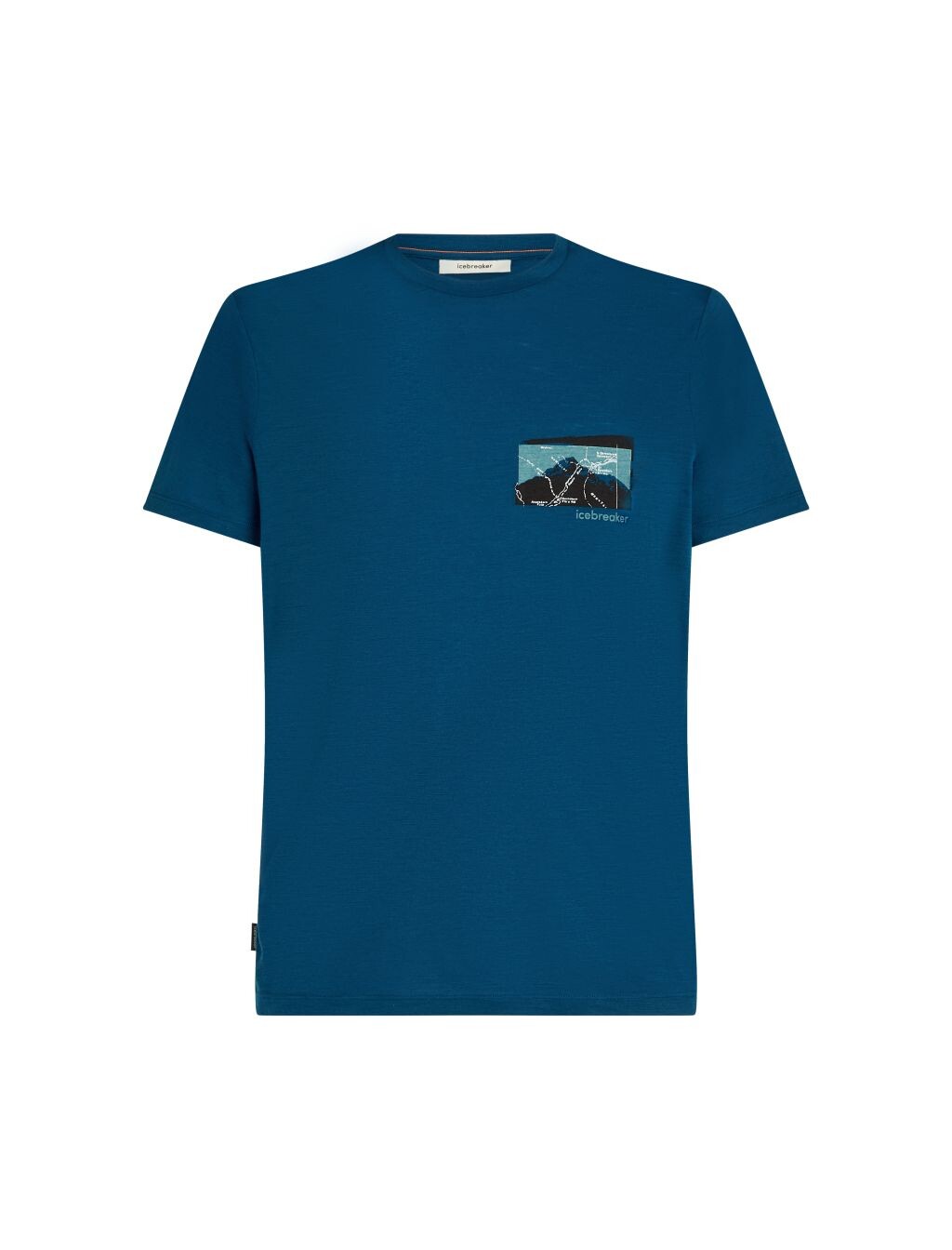 ICEBREAKER Mens 150 Tech Lite SS Tee Infographic, Atlantis (vzorek) velikost: M