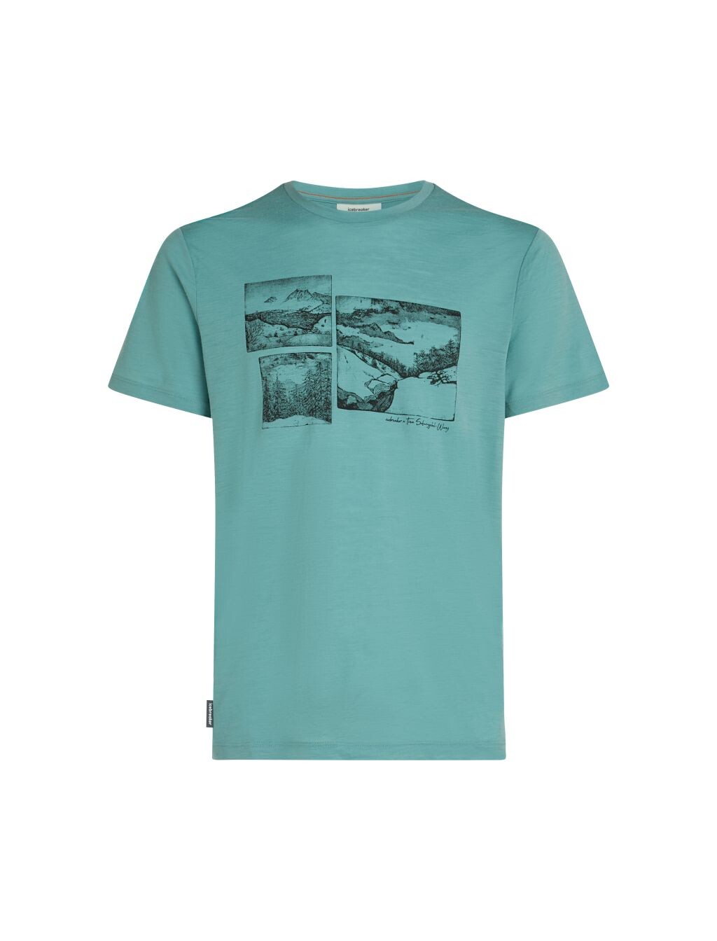 ICEBREAKER Mens 150 Tech Lite SS Tee Journey, Hydro (vzorek) velikost: M