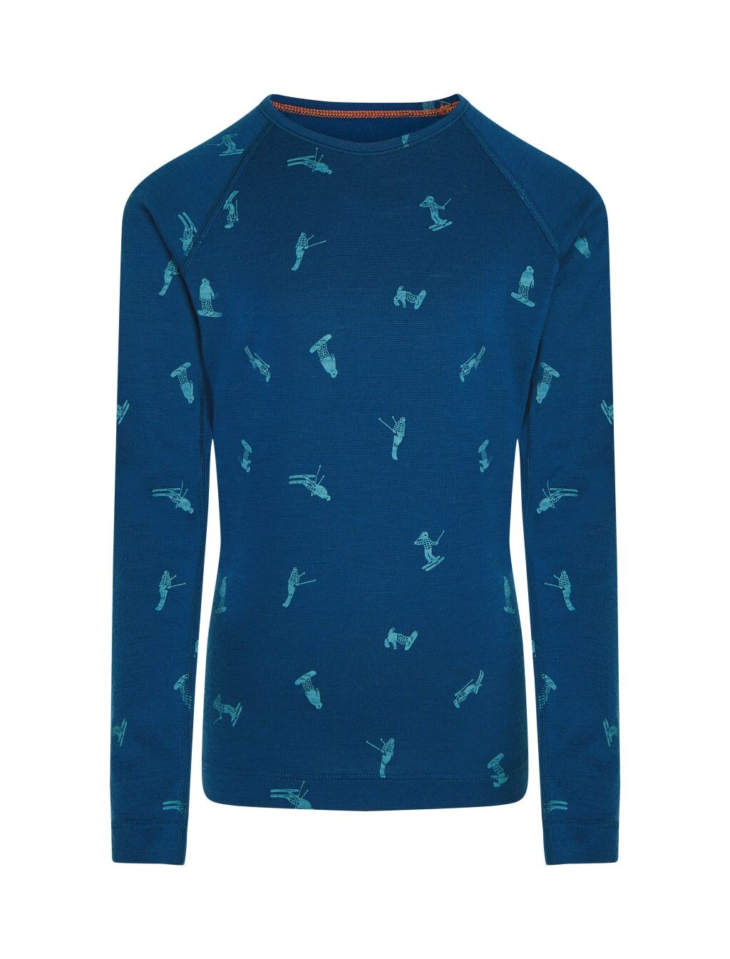 ICEBREAKER Kids 200 Oasis LS Crewe Snow Day, Atlantis/Topaz/Aop (vzorek) velikost: 8