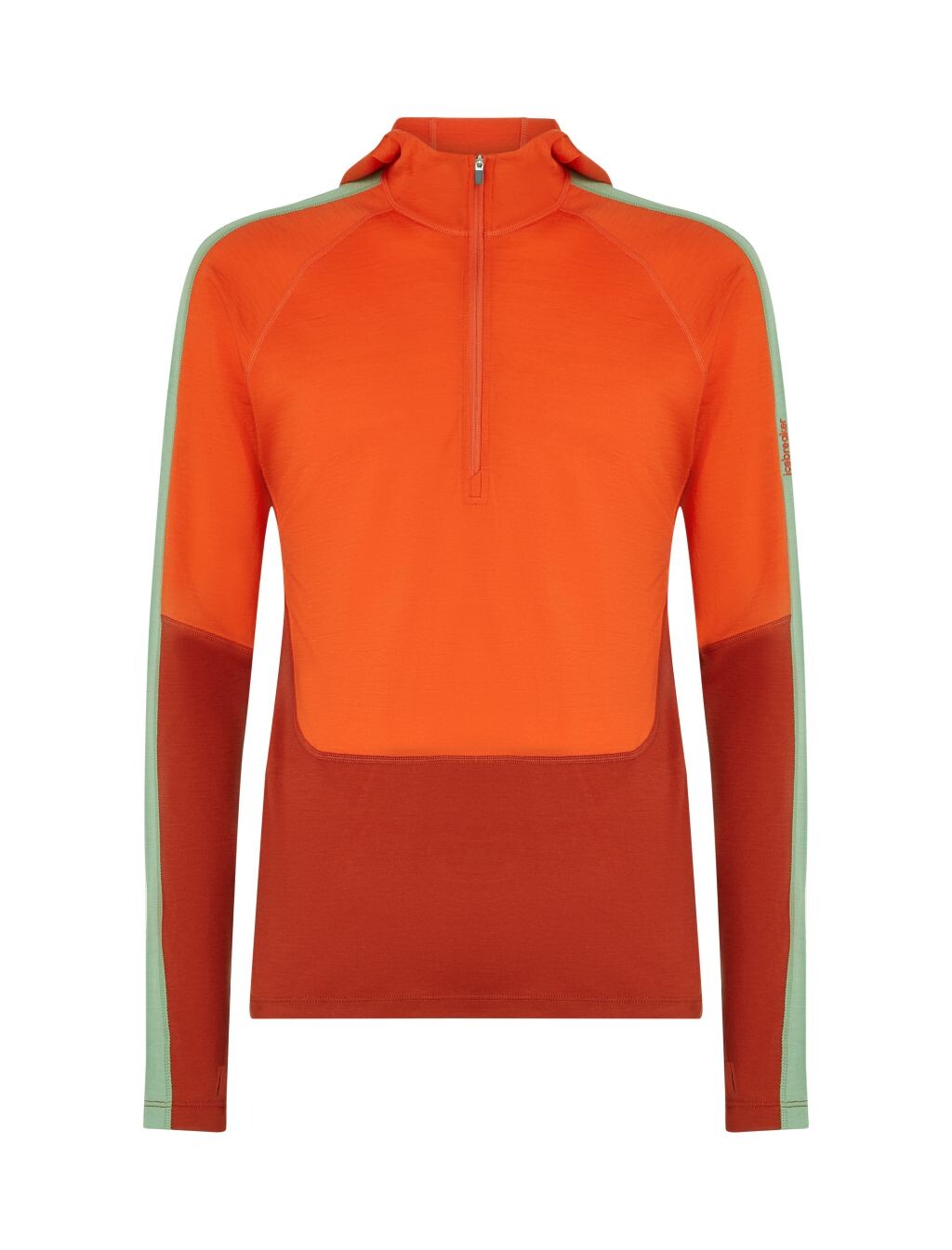 ICEBREAKER Mens 200 Oasis+ LS Half Zip Hood, Agate/Fervid/Seaglass/Cb (vzorek) velikost: M