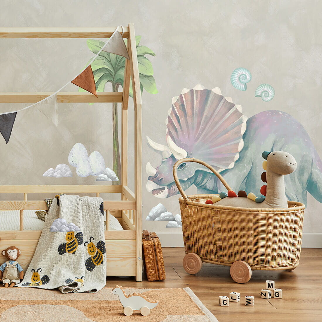 Pastelowe Love Pastelowe Love® samolepka na zeď dinosaurus triceratops XXL