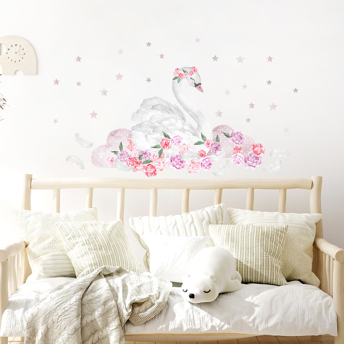 Pastelowe Love Pastelowe Love® samolepka na zeď růžová labuť