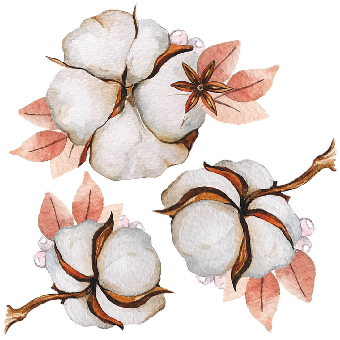 Pastelowe Love Pastelowe Love® samolepka na zeď bavlněné květiny