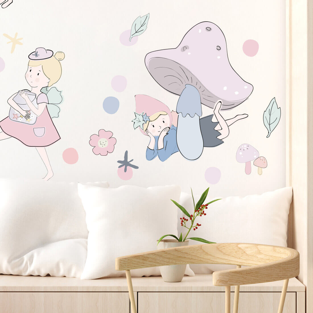 Pastelowe Love Pastelowe Love® samolepka na zeď víly růžové