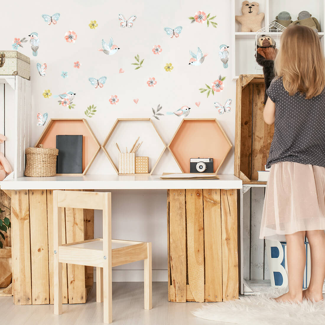 Pastelowe Love Pastelowe Love® samolepky na zeď ptáci hnědí