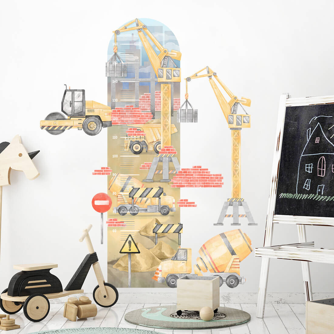 Pastelowe Love Pastelowe Love® samolepka na zeď metr staveniště žlutá