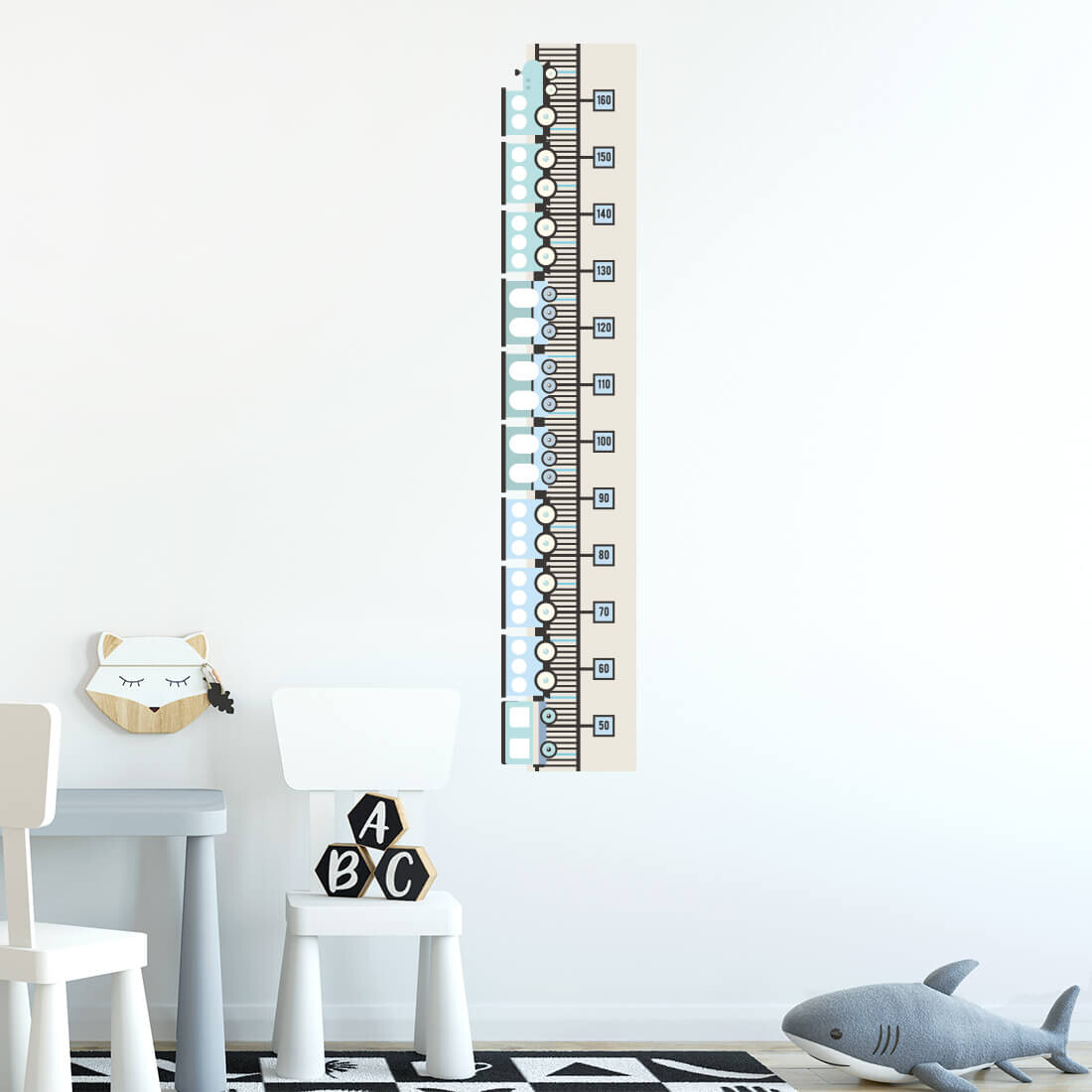 Pastelowe Love Pastelowe Love® samolepka na zeď metr vláčky modré