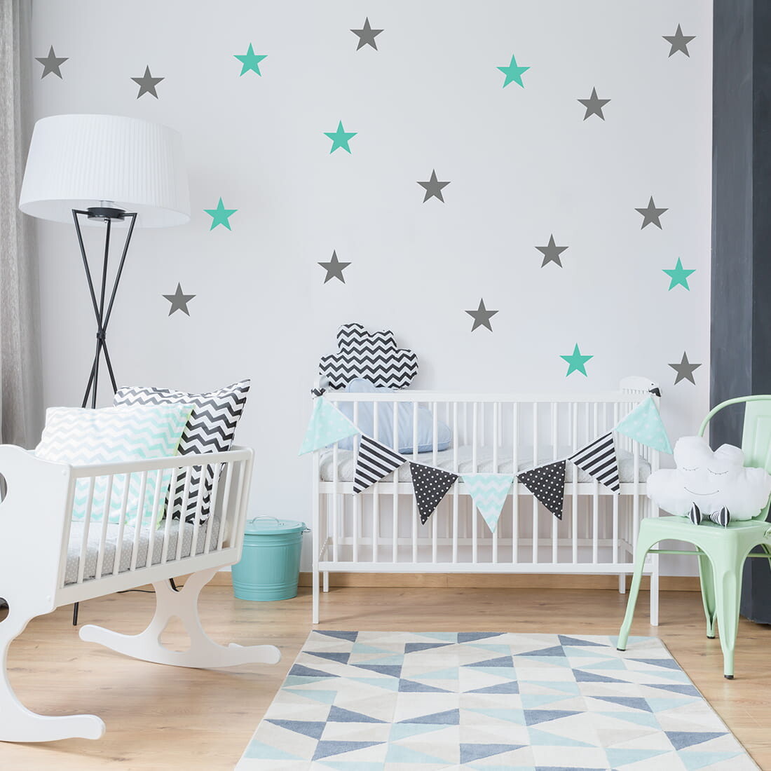 Pastelowe Love Pastelowe Love® samolepka na zeď - malé hvězdičky - 056 - světle modrá