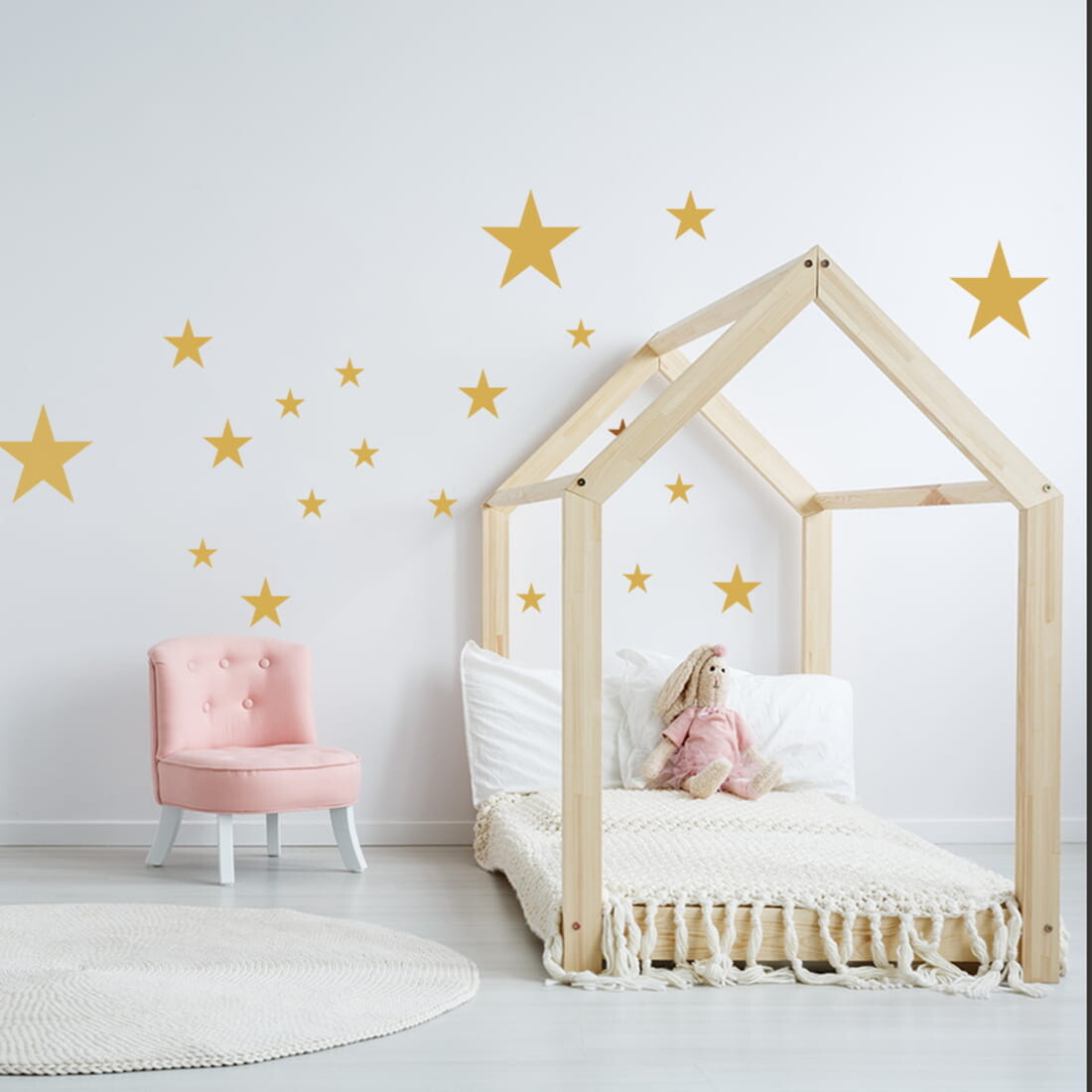 Pastelowe Love Pastelowe Love® samolepka na zeď - sada hvězd - 021 - žlutá