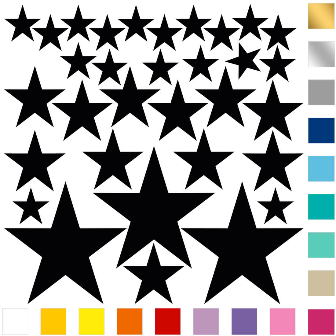 Pastelowe Love Pastelowe Love® samolepka na zeď - sada hvězd - 043 - levandule