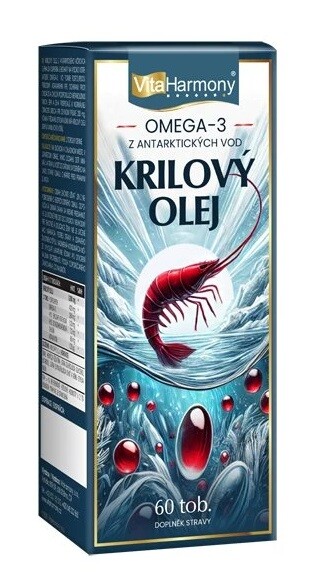 VitaHarmony Krilový olej 1200 mg (Omega 3) 60 tobolek