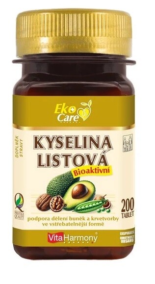VitaHarmony Kyselina listová (methylfolát) Bioaktivní 400 µg Eko 200 tablet