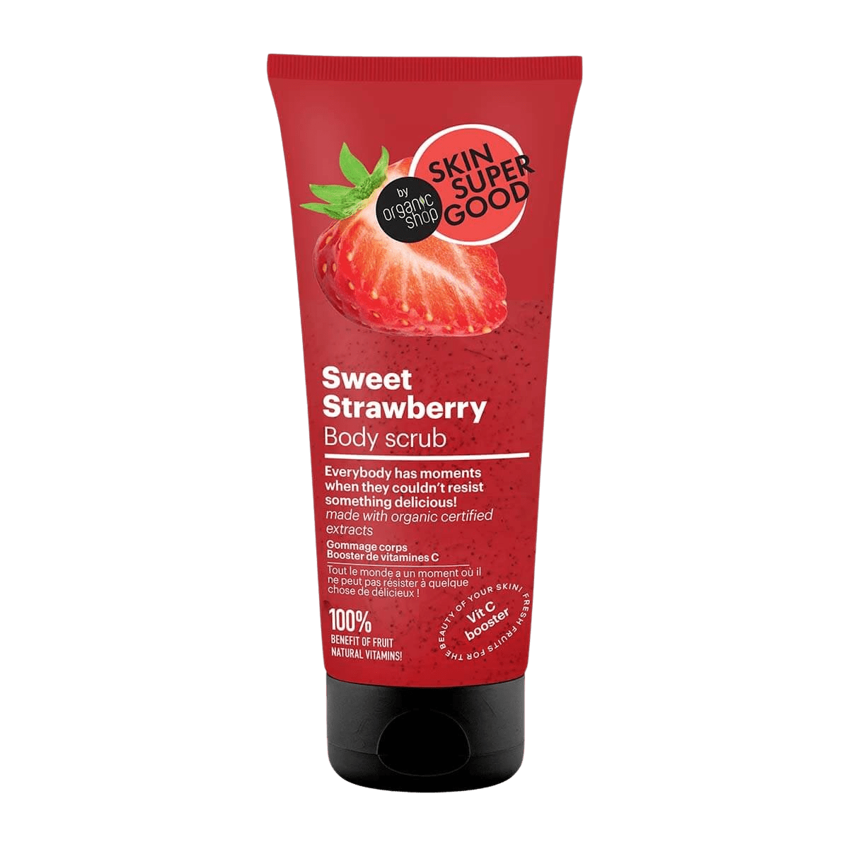 SKIN SUPER GOOD Tělový peeling - Sladká jahoda, 200 ml