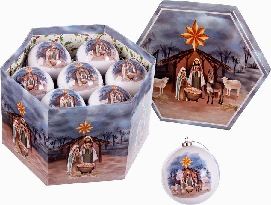 Papírové vánoční koule v sadě 14 ks ø 7,5 cm Nativity Memory – Casa Selección