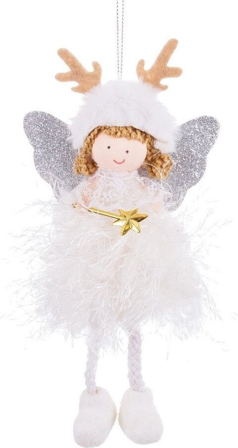 Látková závěsná vánoční dekorace 20 cm Angel – Casa Selección