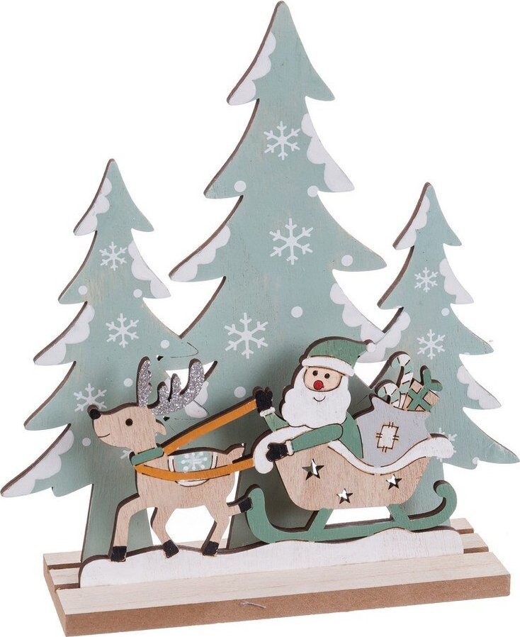 Dřevěná vánoční figurka (výška 22,5 cm) Santa – Casa Selección