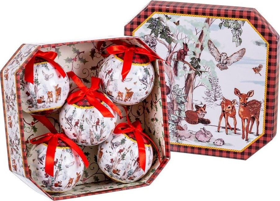 Papírové vánoční koule v sadě 5 ks ø 7,5 cm Animals Memory – Casa Selección