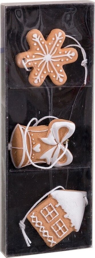 Vánoční ozdoby v sadě 3 ks z polyresinu 5 cm Gingerbread – Casa Selección