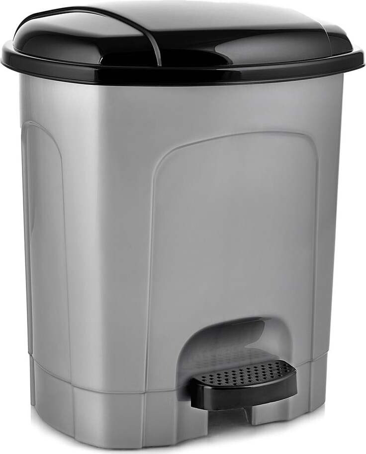 Šedý nášlapný plastový odpadkový koš 30 l – Orion