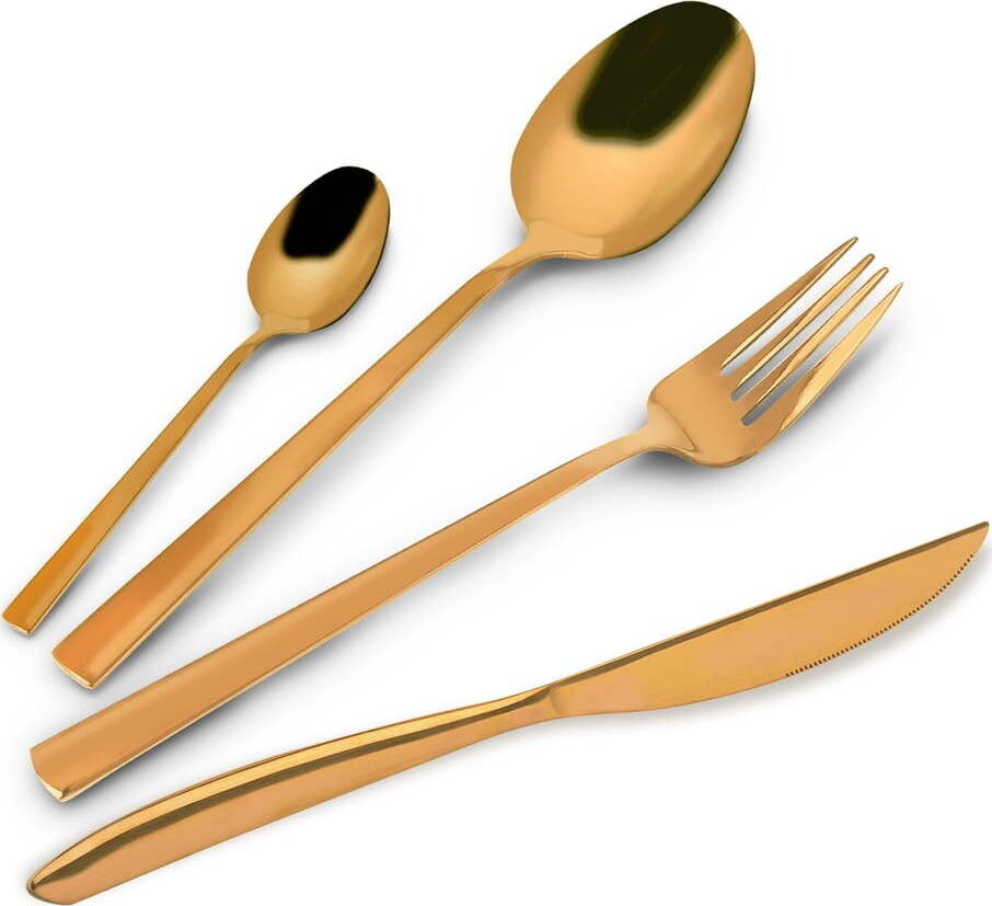 Nerezový příbor 24 ks ve zlaté barvě Gold – Orion