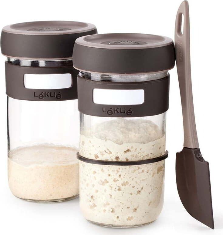 Set na výrobu kvásku se stěrkou 2 ks 1,47 l – Lékué