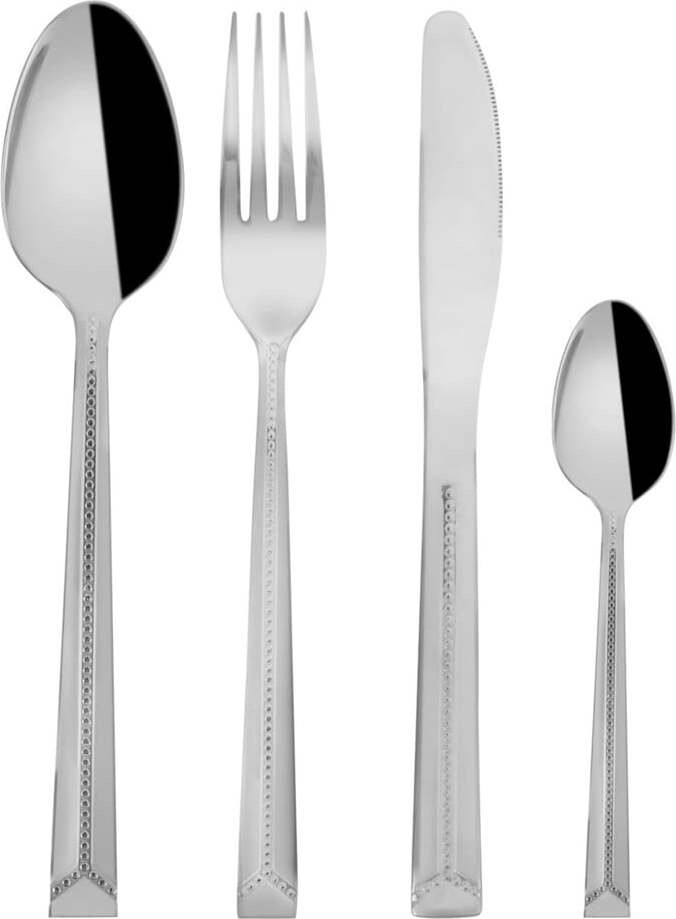 Nerezový příbor 24 ks ve stříbrné barvě Bright – Orion