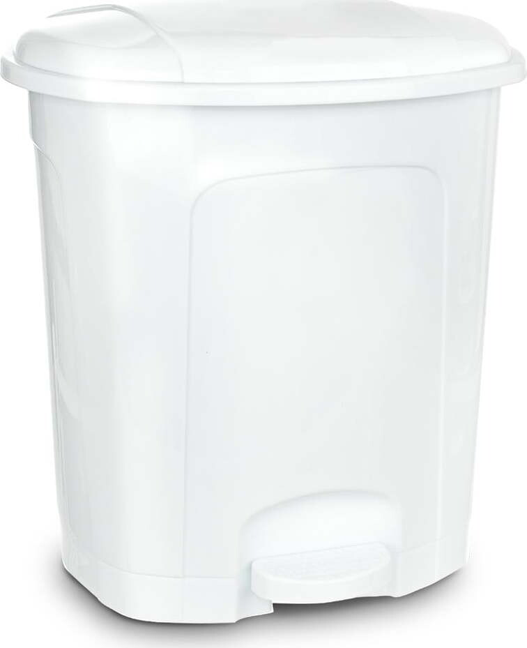 Bílý nášlapný plastový odpadkový koš 30 l – Orion