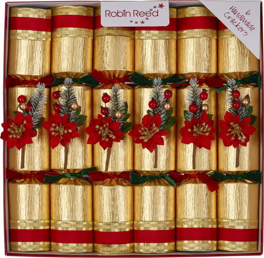 Vánoční crackery v sadě 6 ks Poinsettia – Robin Reed