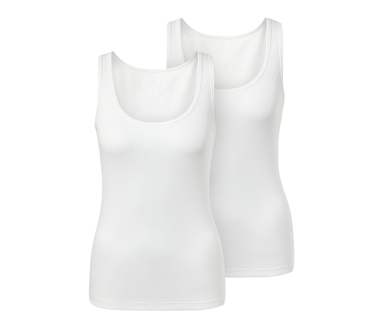 Tchibo - Košilky z žebrovaného materiálu - pro ženy - vel. S 36/38 - barva: bílá