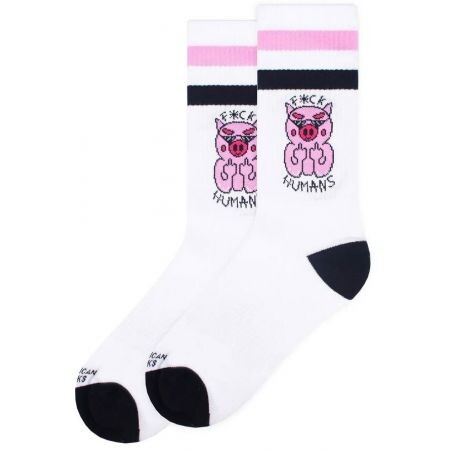 Ponožky American Socks Fuck Humans - Bílá - Univerzální